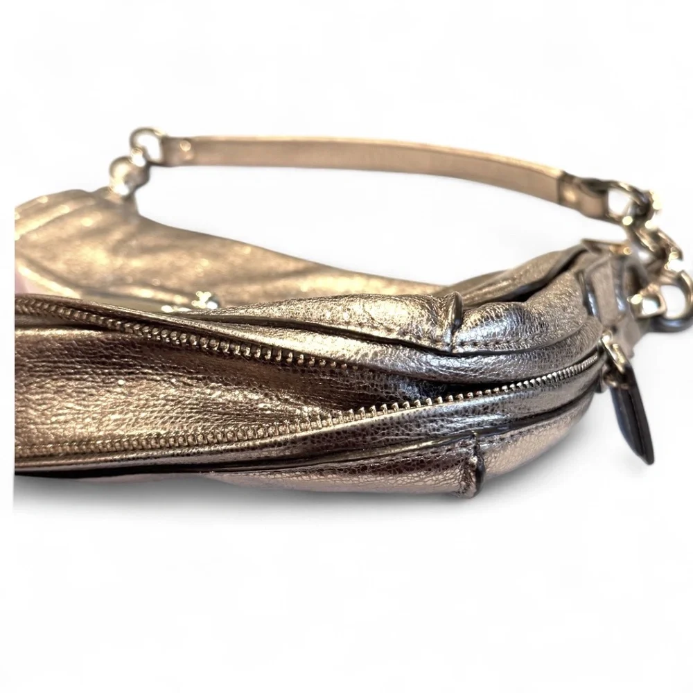 Coach Metallic Bronze Gold Leather Evening Shoulder Bag